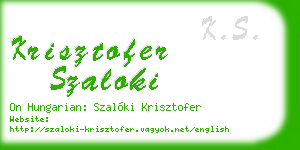 krisztofer szaloki business card